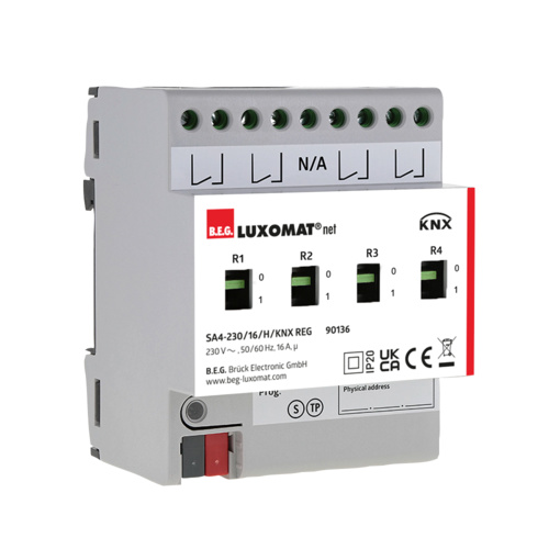 Релейный актуатор 4-канальный для системы KNX, SA4 - 230 / 16 / H / KNX REG - купить у официального поставщика