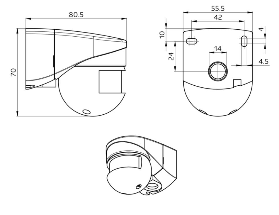 Мультисенсор уличный 120°, LC-Mini 120-BMS DALI-2/белый - купить у официального поставщика