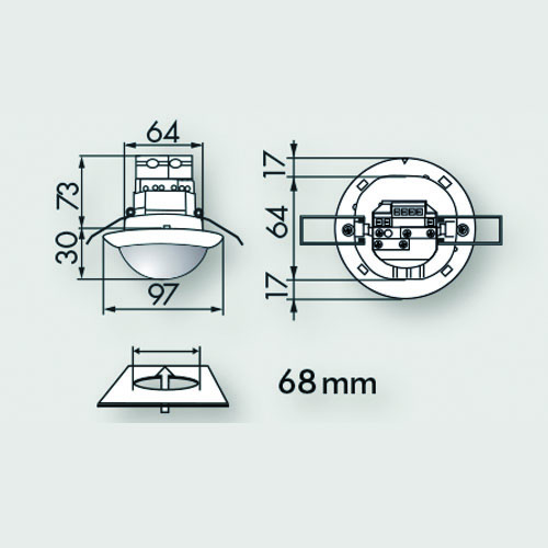 Коридорный датчик присутствия 360°,PD4-M-DIM-C-FC/ белый - купить у официального поставщика