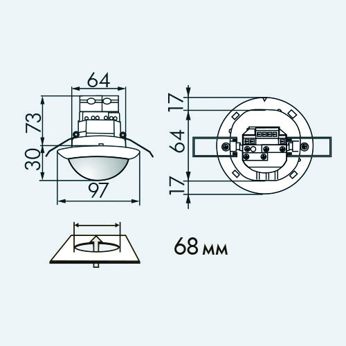 Коридорный датчик присутствия 360°, PD4-M-2C-C-FC /белый - купить у официального поставщика