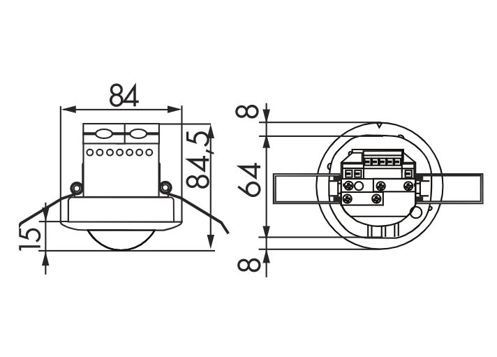 Датчик присутствия 360°, 10 м, PD4N-M-1C-LED-FC / белый - купить у официального поставщика